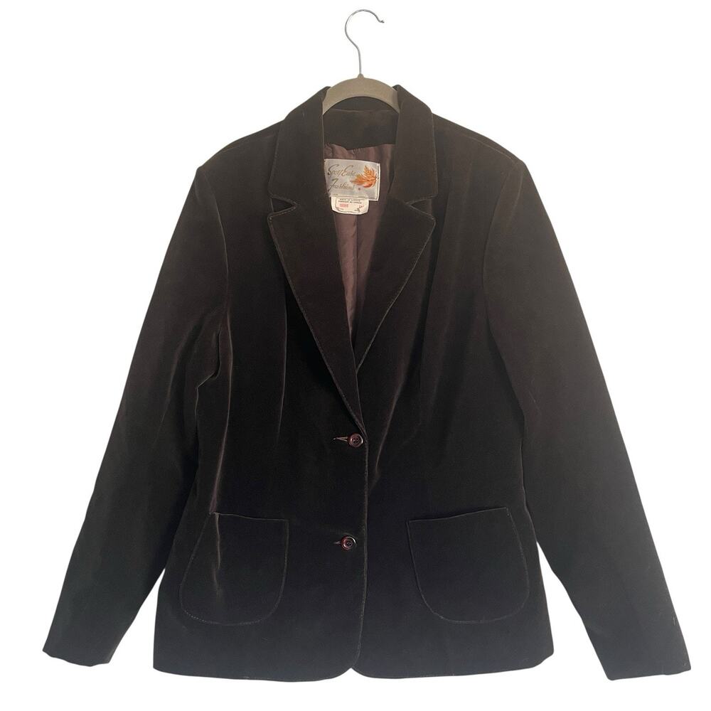 Vintage Sport Ease Velvet Blazer Jacket Women Size XL (modern) 18 Retro Cotton